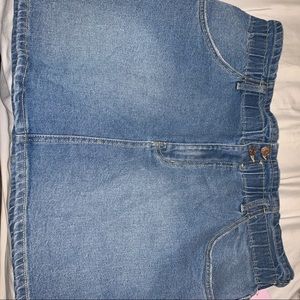 blue denim skirt with elasticated waist